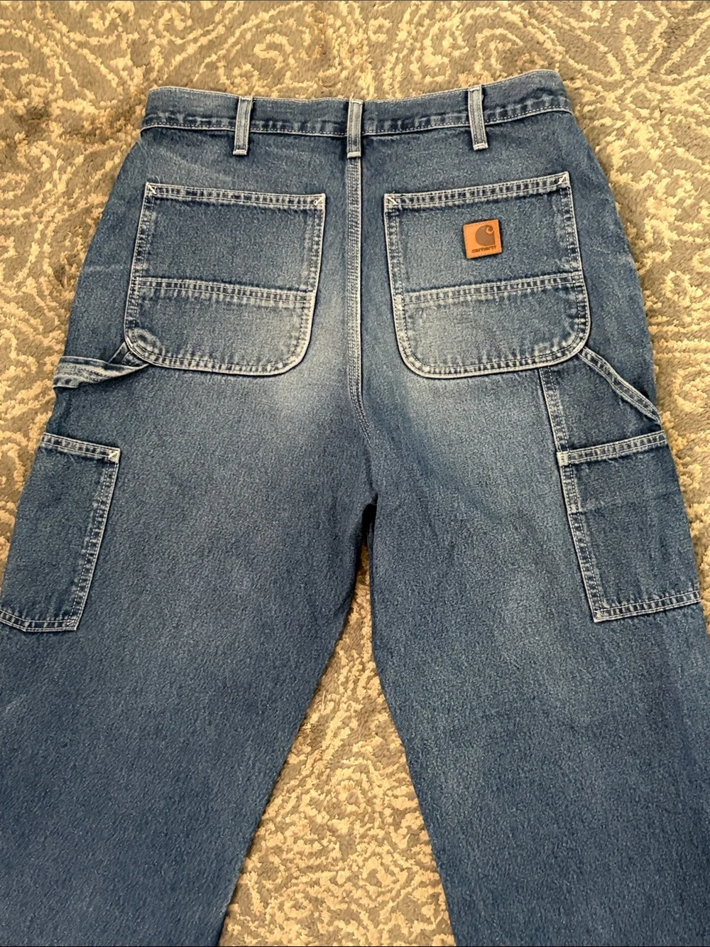 Carhartt 32x34 Loose Straight Fit Carpenter Jeans - Picture 6 of 8